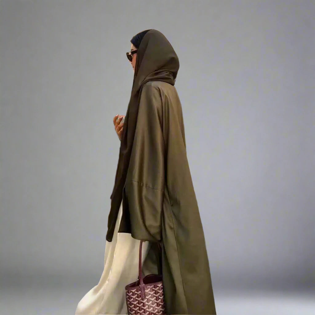 Plain Cardigan Open Abaya Dress - Modest Fashion for Women #24116 | Perfect for Prayer, Mosque & Everyday Wear