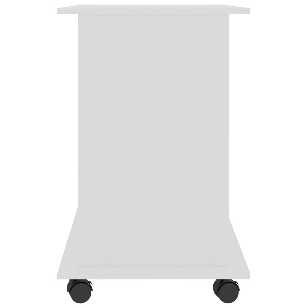Modern White Computer Desk with Storage Shelves - 31.5