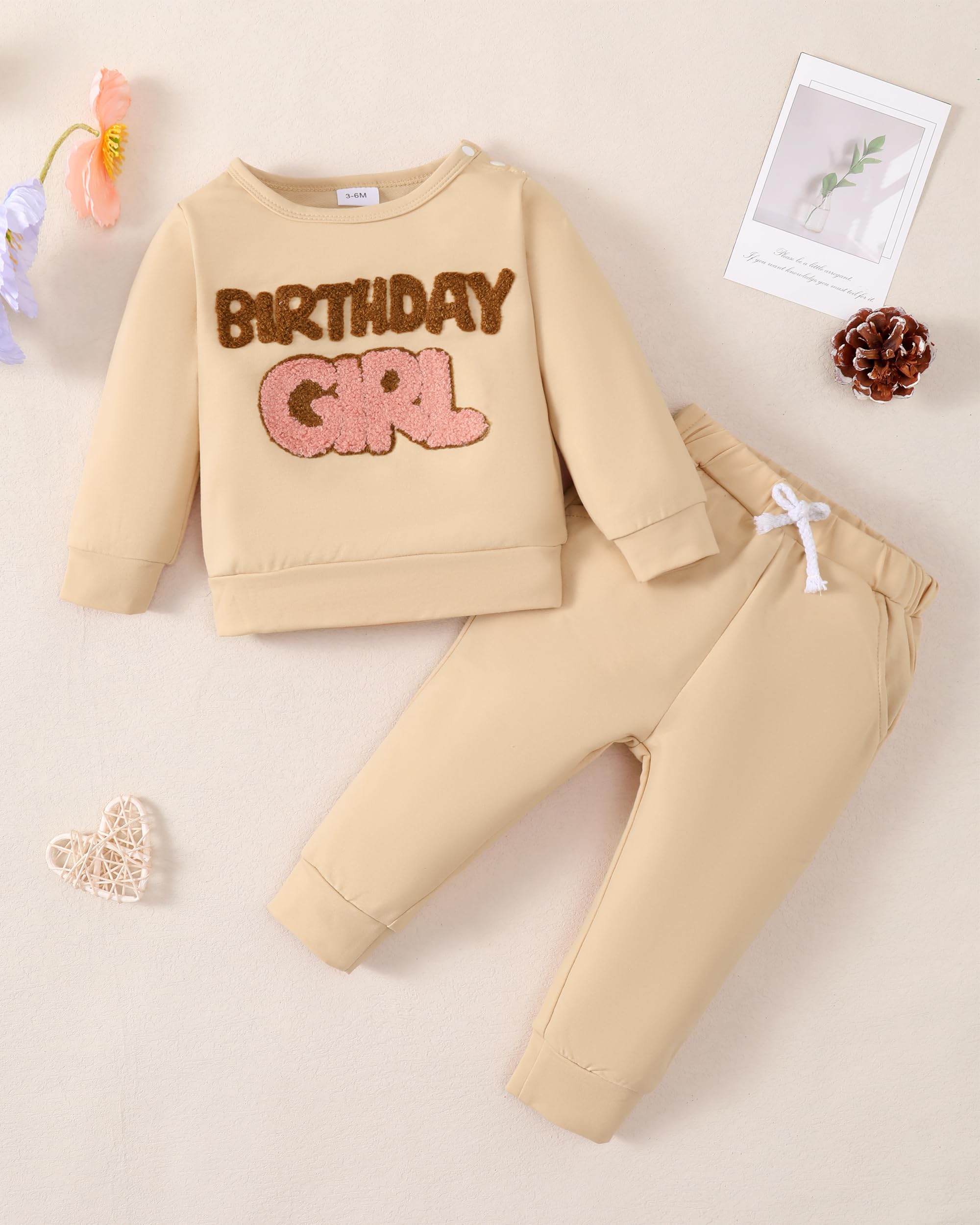 XUANHAO Baby Girl Clothes Set - Cute Fall Winter Outfits for Newborn & Toddler Girls (Pullover Sweatshirt & Pants) - Perfect for Playdates, Family Photos & Holiday Gatherings