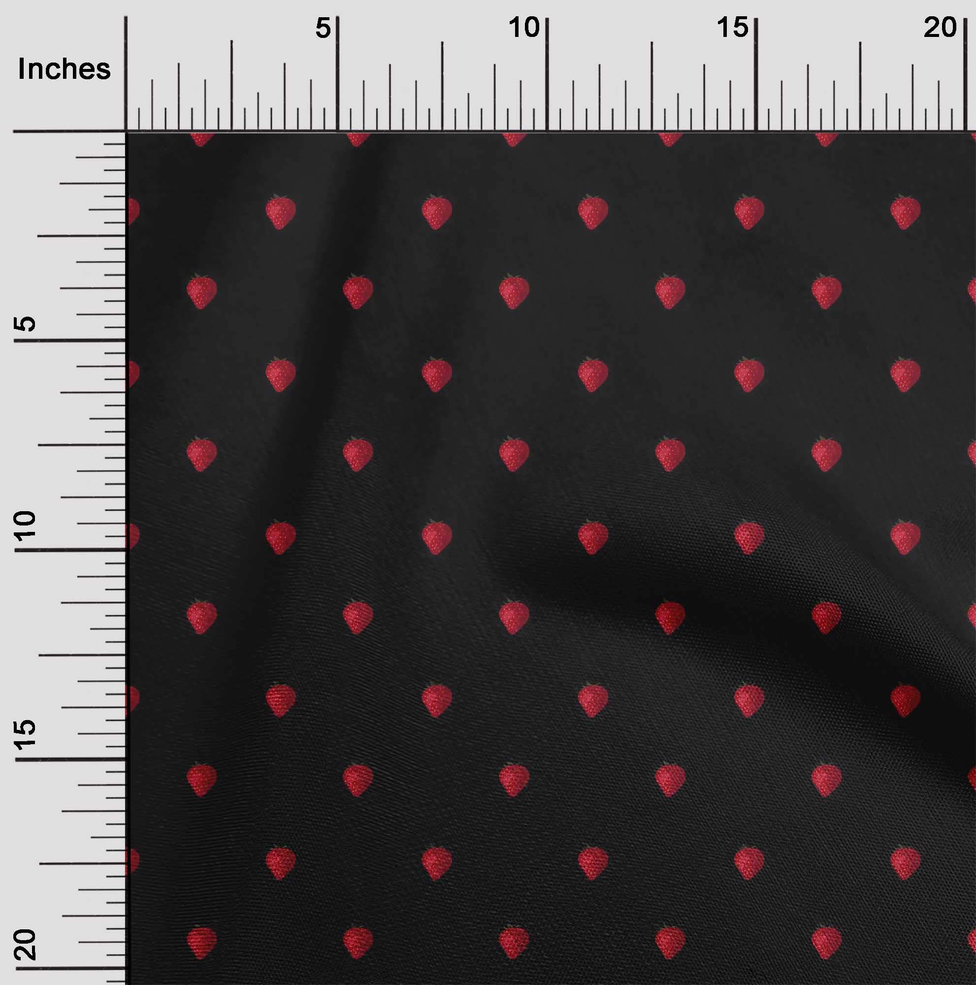 oneOone Viscose Jersey Fabric - Strawberry Fruit Print Sewing Material - 60 Inch Wide - Perfect for DIY Dresses, Skirts & Summer Fashion Projects