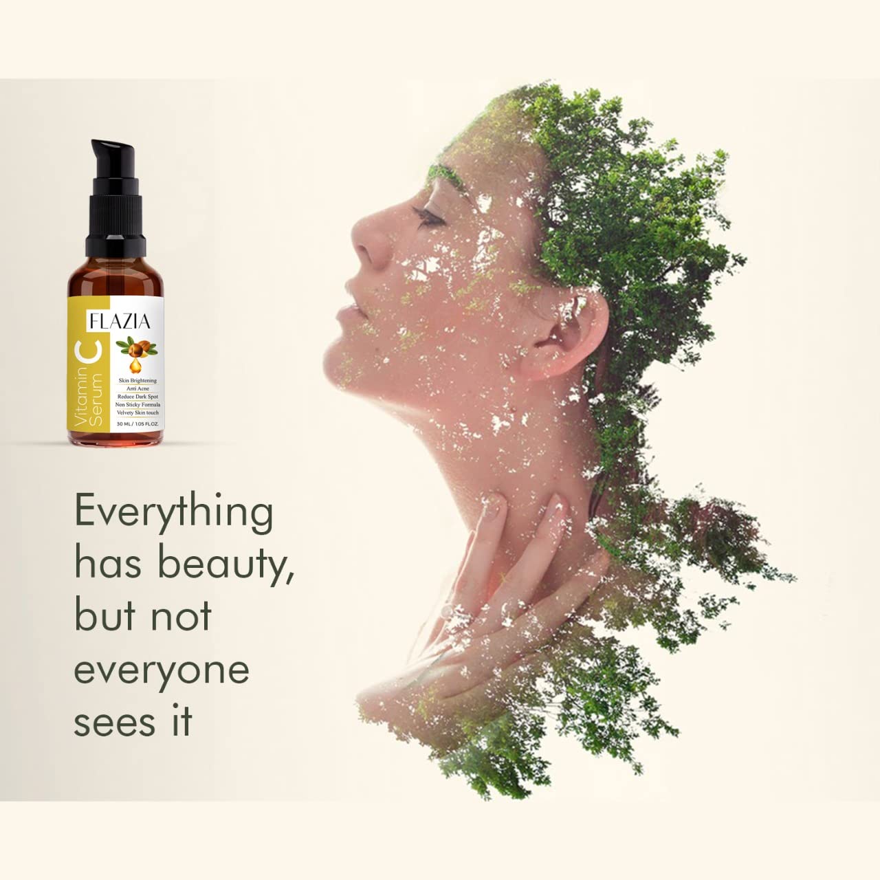 FLAZIA Vitamin C Face Serum with Hyaluronic Acid - Brightening & Hydrating Treatment for Glowing Skin, Reduces Hyperpigmentation & Fine Lines (30ml) - Perfect for Daily Skincare Routine & Nighttime Regimen