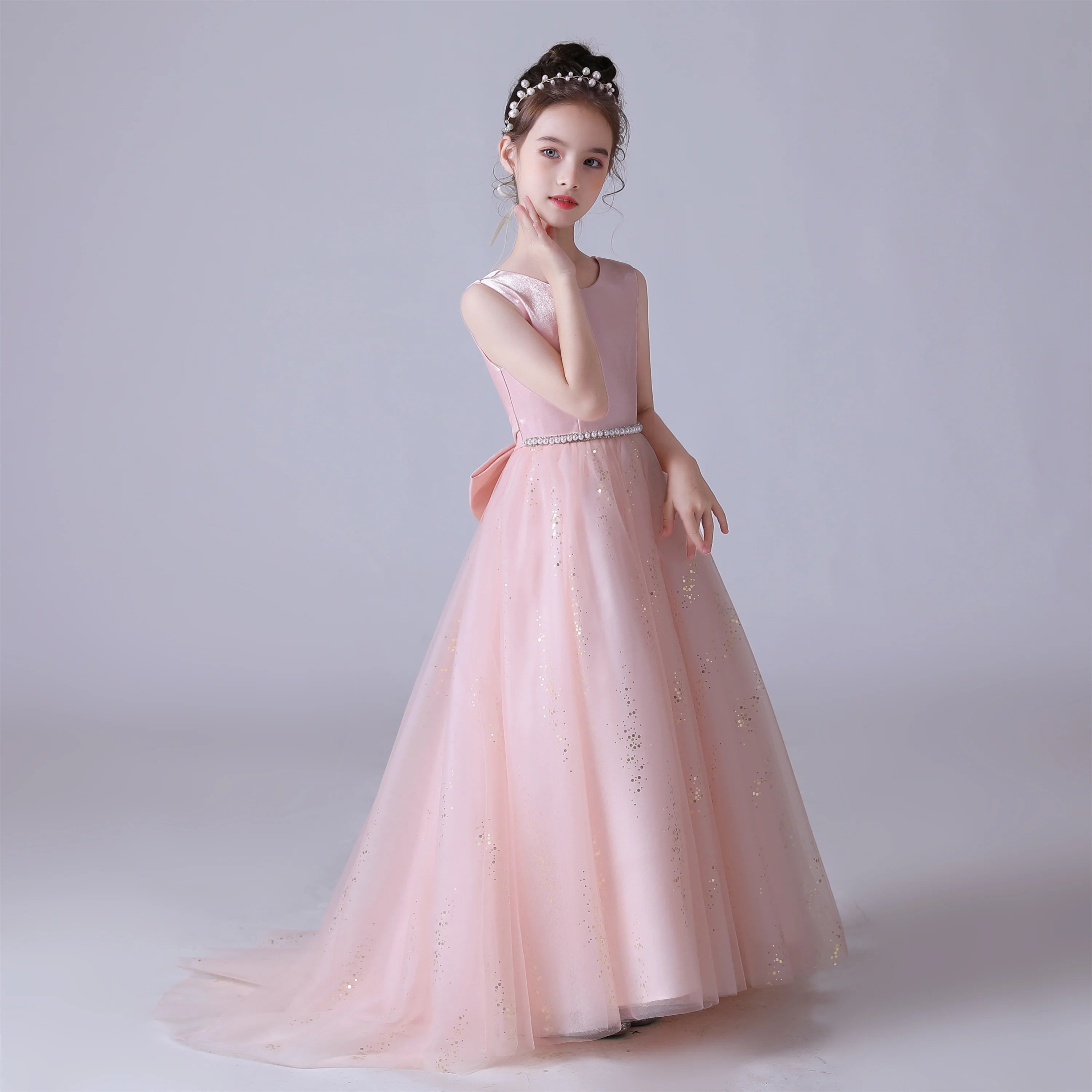 Sparkling Tulle Flower Girl Dress for Kids - Sleeveless Princess Gown for Birthday Party, Wedding, Pageant & Special Occasions