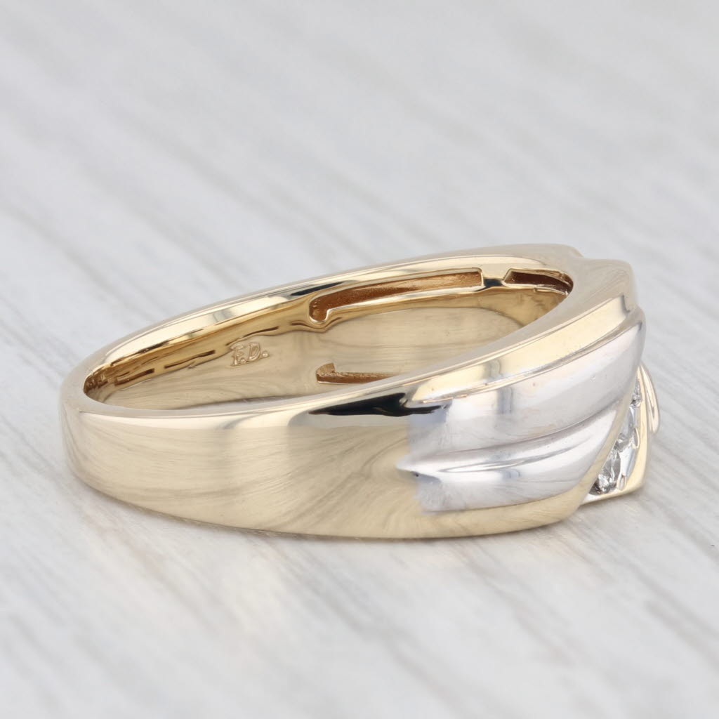 0.20ctw Diamond Men's Wedding Band Ring - 10k Yellow Gold - Size 10.5 - Perfect for Engagement, Anniversary & Special Occasions