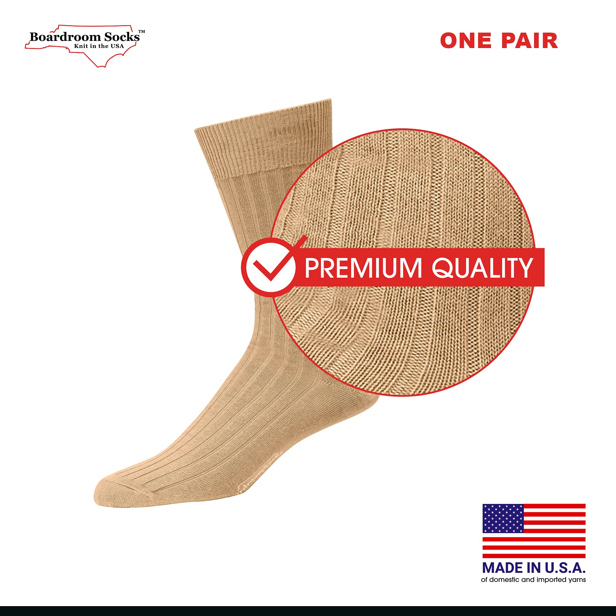 Premium Cotton Dress Socks for Men - Breathable & Comfortable Business Formal Socks - Classic Mid-Calf Office Socks by Boardroom Socks - Perfect for Work, Weddings & Professional Occasions