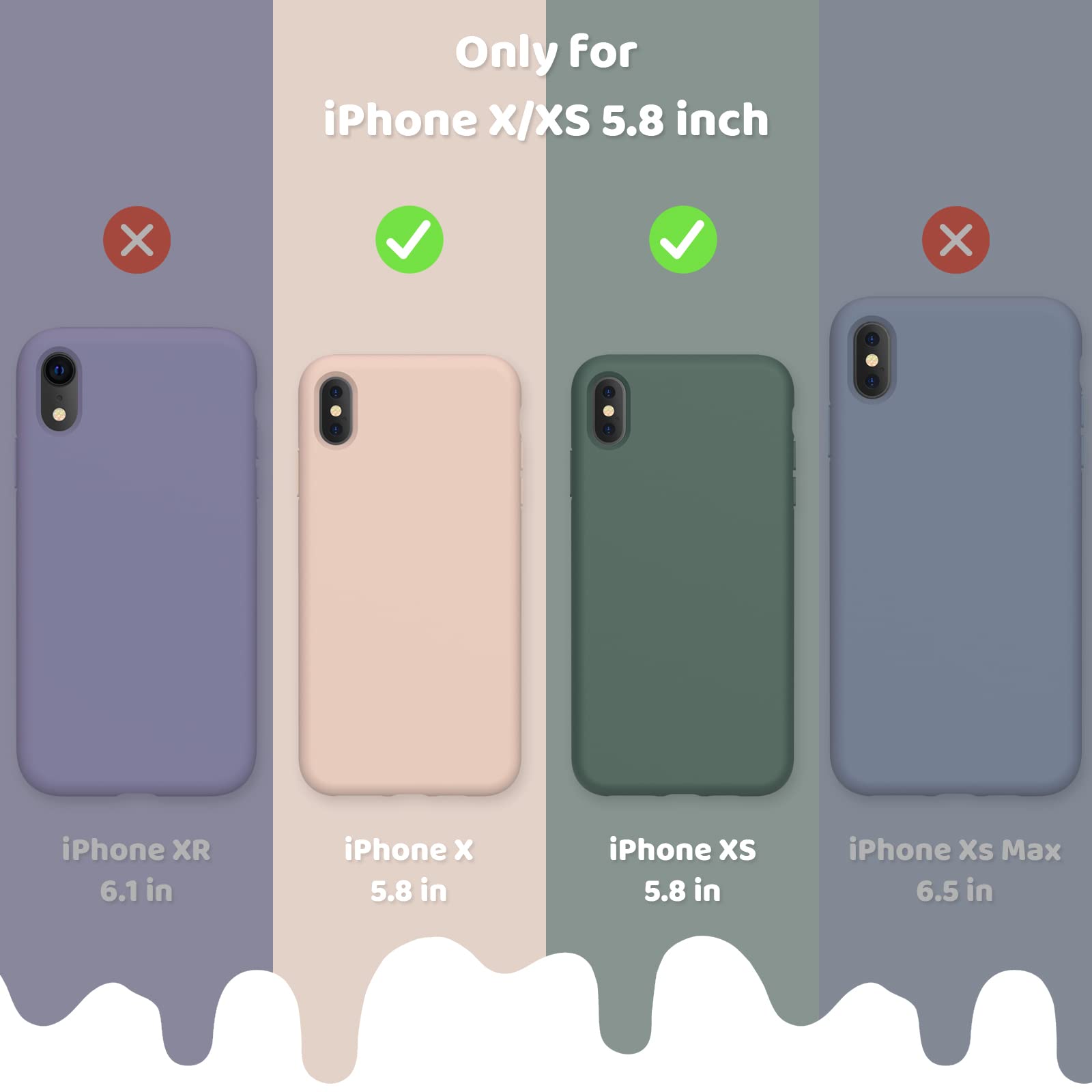 Liquid Silicone Gel Rubber Phone Case for iPhone X/Xs - 5.8 Inch Full Body Slim Soft Protective Cover with Microfiber Lining (Forest Green) | Shockproof & Scratch Resistant for Daily Use, Travel & Outdoor Activities
