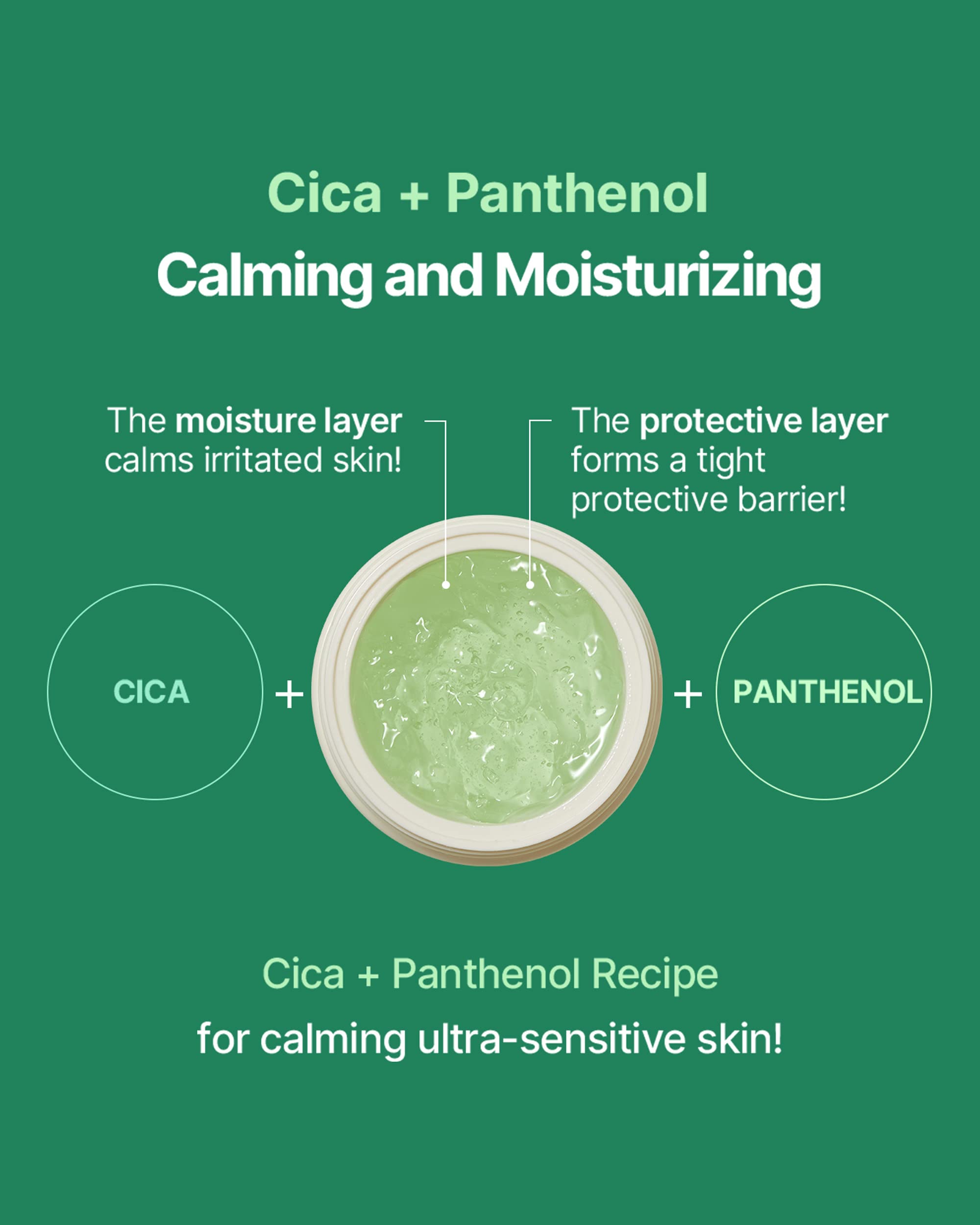 SNP CICA Panthenol Moisturizing Cream - Hydrating Overnight Face Mask with Hyaluronic Acid for Night Skincare