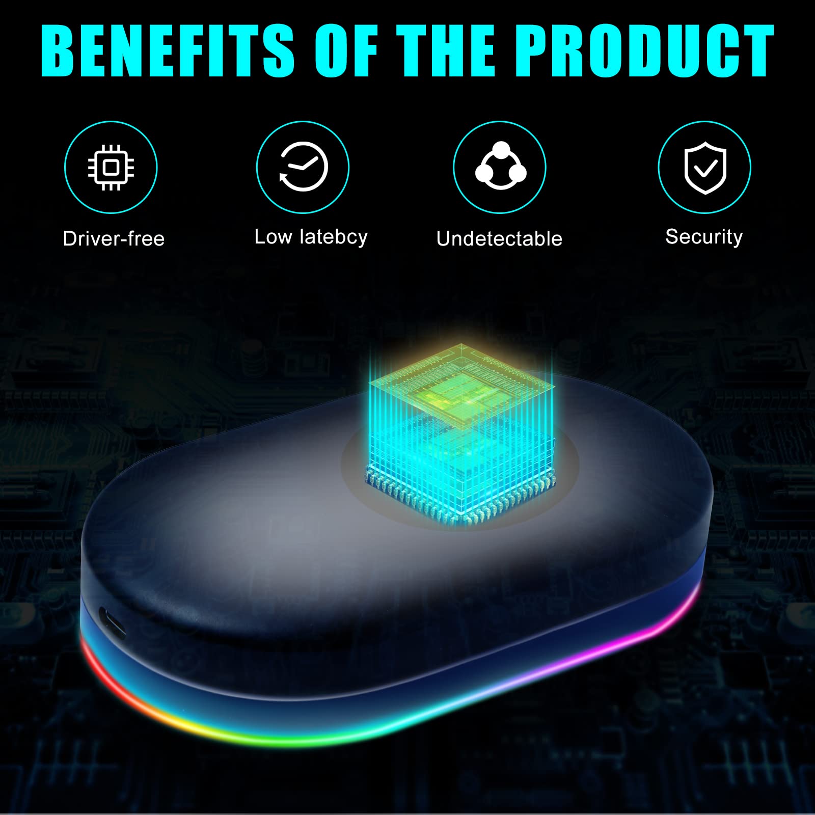 Undetectable Mouse Jiggler with RGB Lights - USB-Powered Computer Mouse Mover to Prevent Sleep Mode | Perfect for Remote Work, Online Meetings & Presentations