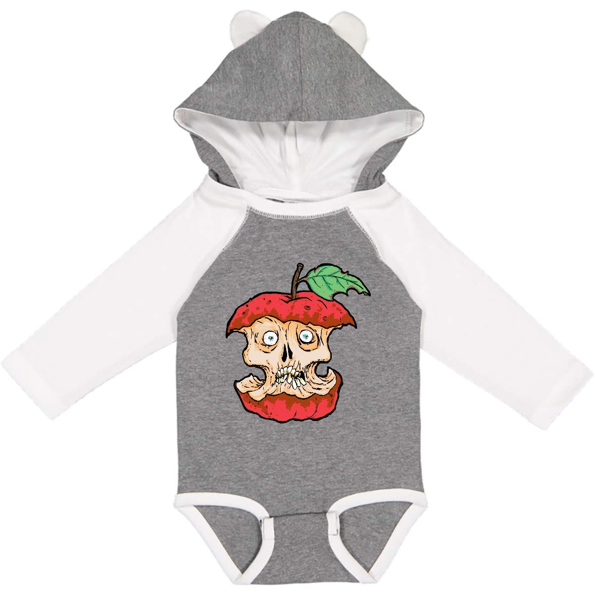 Horrified Zombie Apple Long Sleeve Baby Bodysuit - Halloween Costume & Cute Outfit for Boys Girls