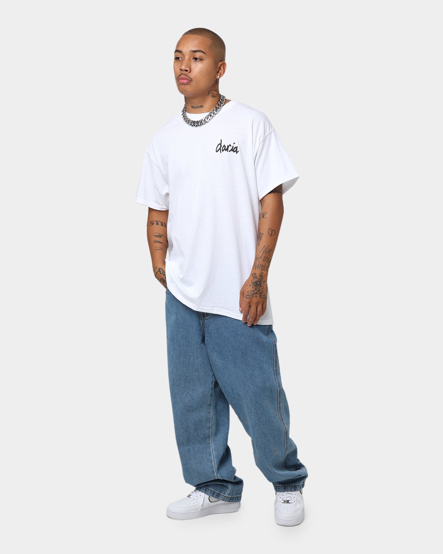 American Thrift X Daria Pocket T-Shirt - Women's White Vintage Graphic Tee for Casual Wear & Street Style Outfits