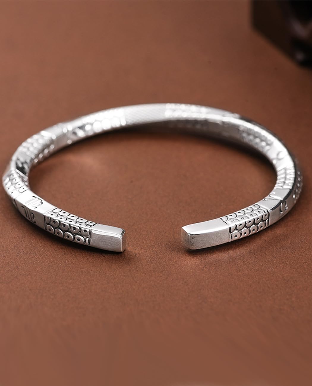 Sterling Silver Men's Bracelet - 925 Solid Silver Minimalist Bangle for Men - Adjustable Open Cuff Bracelet - Perfect Gift for Him for Anniversary, Birthday & Special Occasions