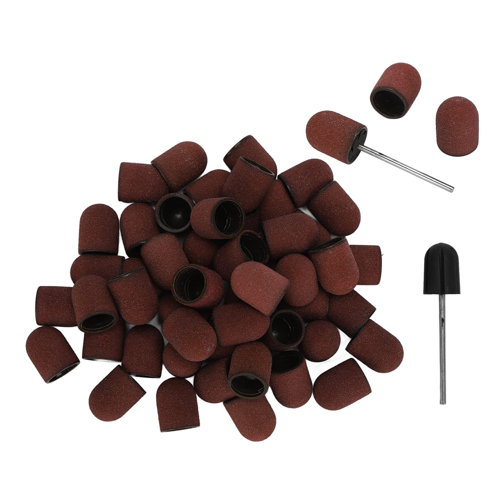 Professional Nail Drill Bits Kit - 50Pcs 180# Grit Sanding Bands & 2Pcs Sanding Shafts for Acrylic Nails, Manicure & Pedicure - Perfect for Home & Salon Use