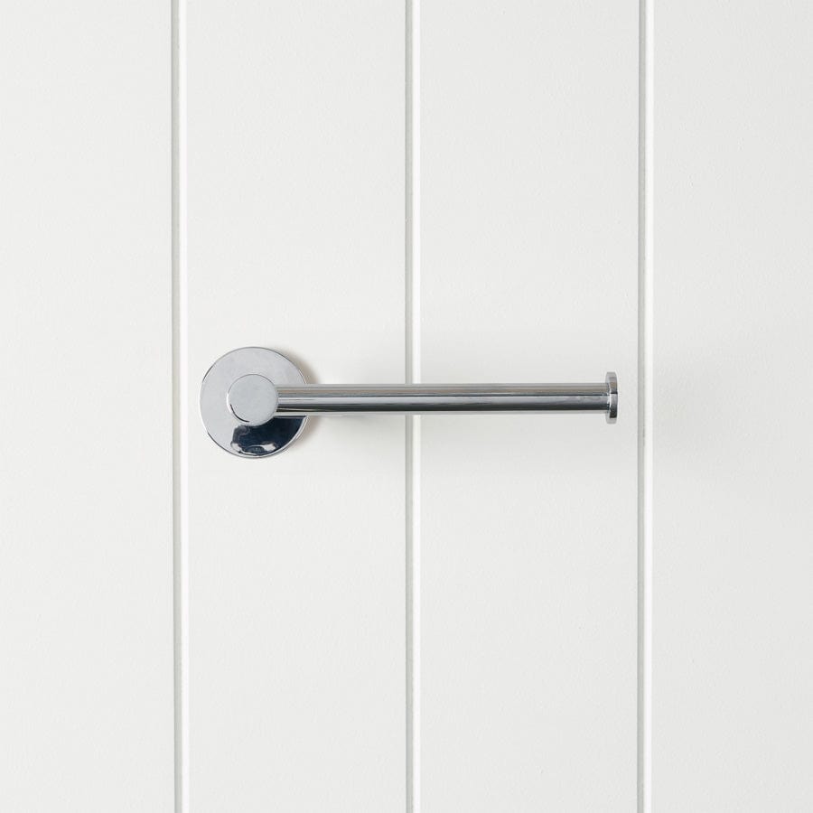 Premium Chrome Toilet Paper Holder - Modern Bathroom Tissue Roll Stand for Home & Office - Wall Mounted or Freestanding Design for Easy Access
