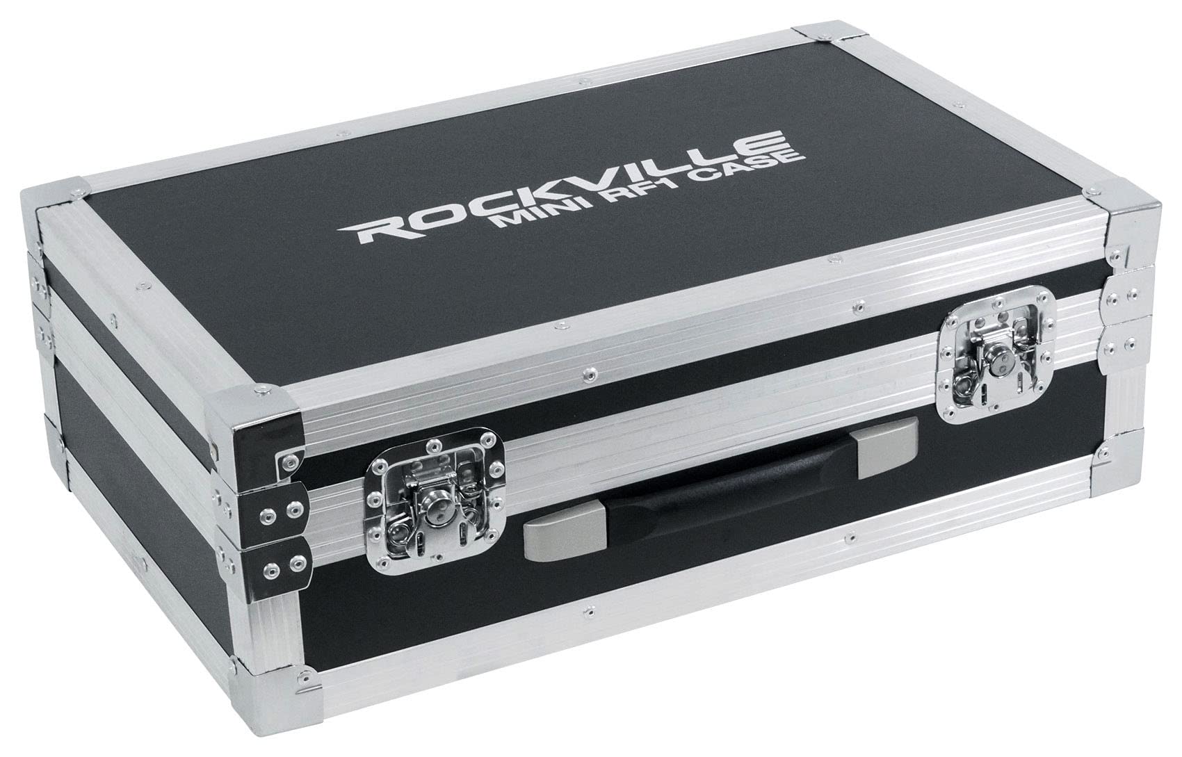 Rockville MINI RF1 Charging Case for 8 MINI RF1 Lights - Durable Rolling Hard Case with Built-In Power Strip, Stackable Design - Ideal for DJ Equipment, Stage Lighting Transport & On-Site Charging