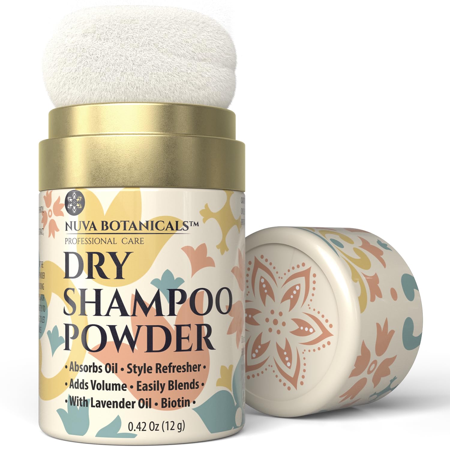Biotin & Lavender Dry Shampoo Powder with Korean Ginseng - Volumizing & Oil Absorbing Travel Size (0.42 oz) for Women & Men - Perfect for Gym, Travel & Quick Hair Refresh