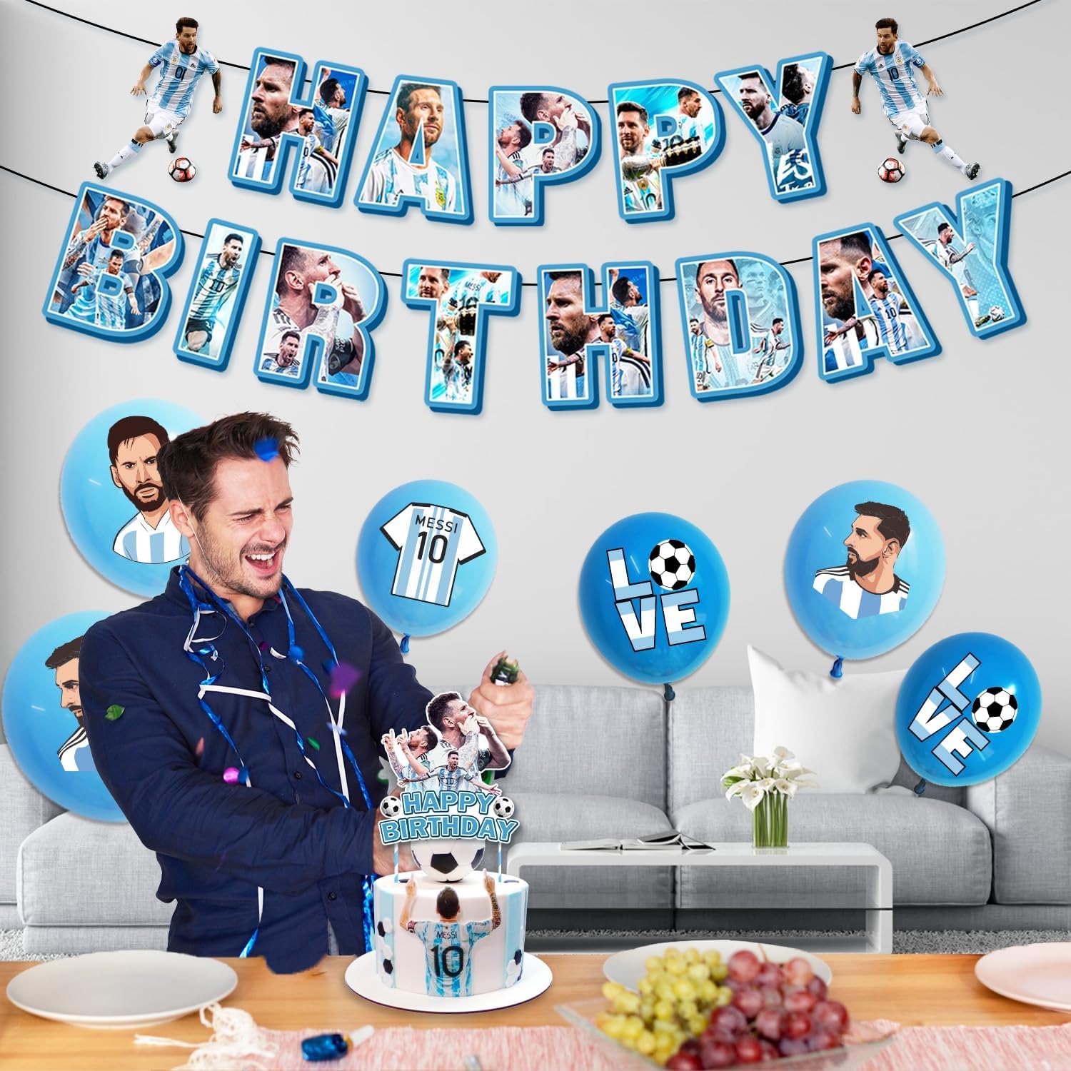 Soccer Birthday Party Decorations Kit - Includes Banner, Balloons, Cake Toppers & Party Favors for Kids & Adults | Perfect for Football Themed Birthday Celebrations, Baby Showers & Team Parties