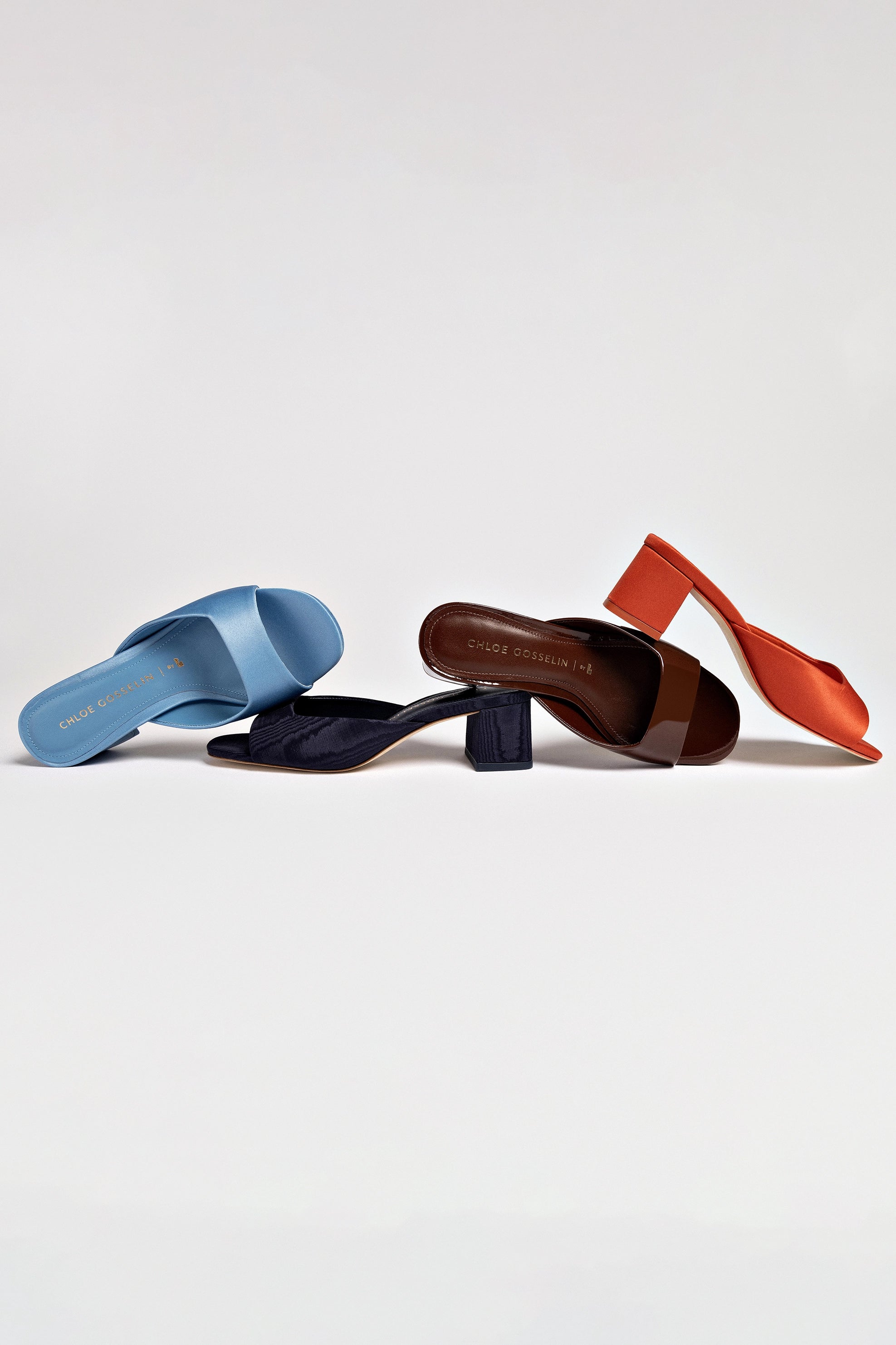 Chloe Gosselin by Larroudé Anah Mule - Navy Blue Fabric Slides for Women | Comfortable Summer Shoes for Beach, Pool & Casual Outings