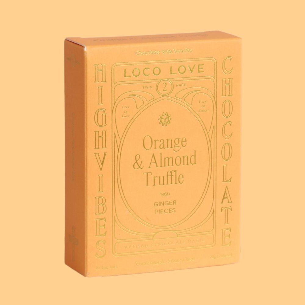 Loco Love Twin Pack 60g - Almond & Orange Chocolate Truffles | Gourmet Vegan Dessert for Gifting, Parties & Romantic Occasions