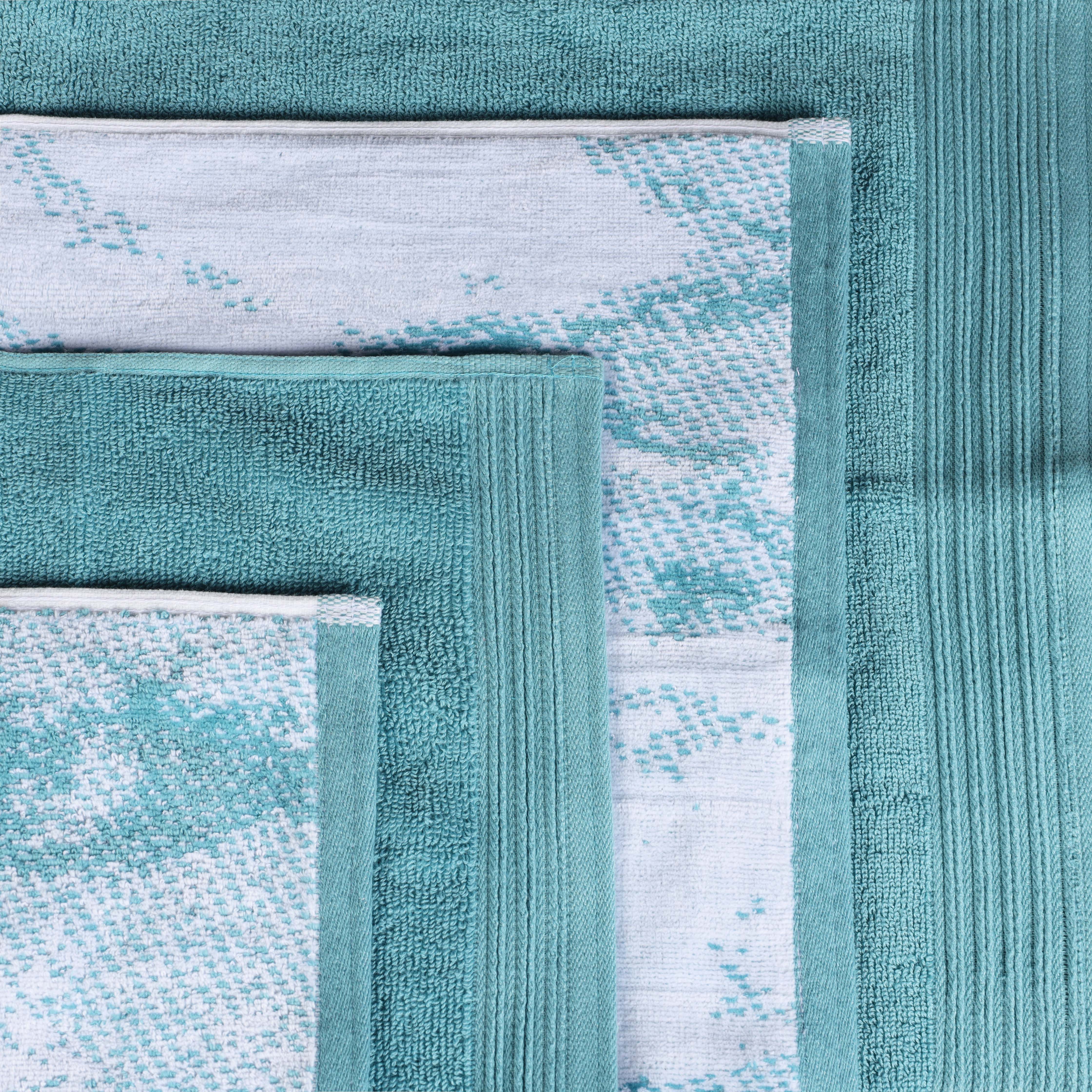 Premium 4-Piece Cotton Bath Towel Set - Soft & Absorbent Solid & Marble Design - Perfect for Spa, Bathroom & Luxury Home Decor