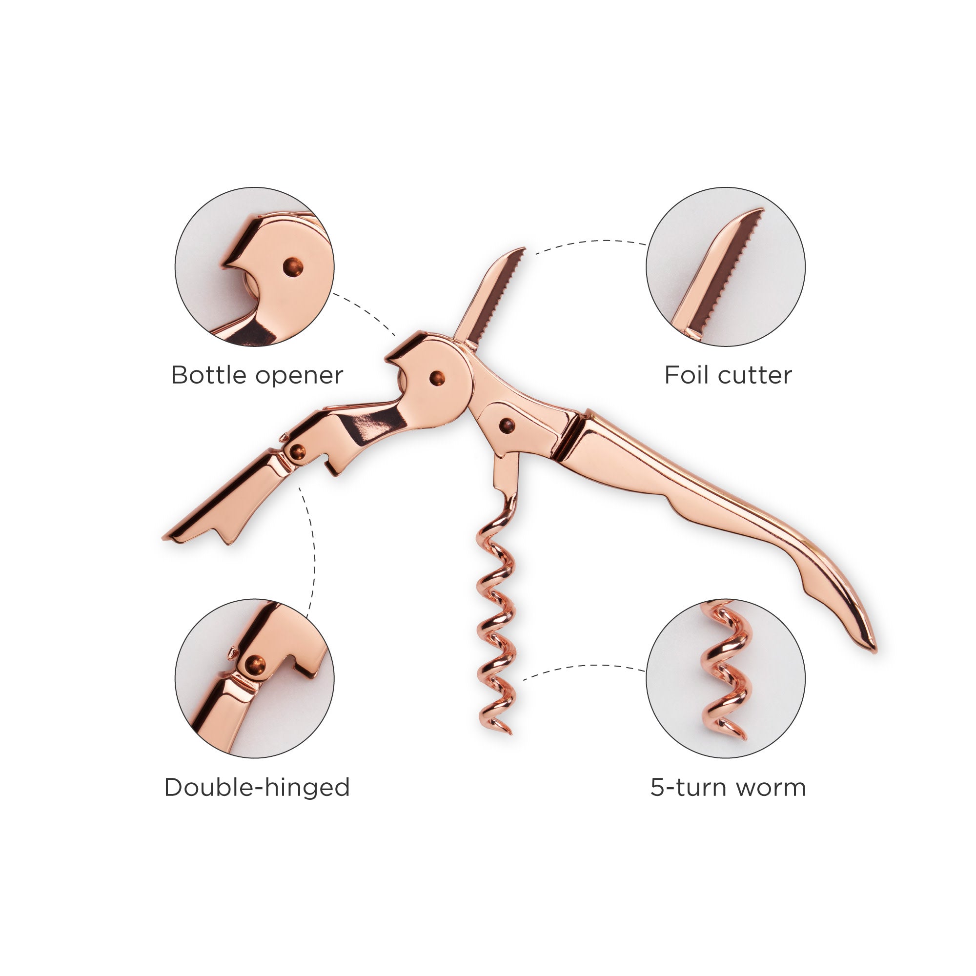 Premium Summit Signature Waiter's Corkscrew - Professional Wine Bottle Opener with Foil Cutter & Lever - Perfect for Restaurants, Bars, Wine Tastings & Home Entertaining