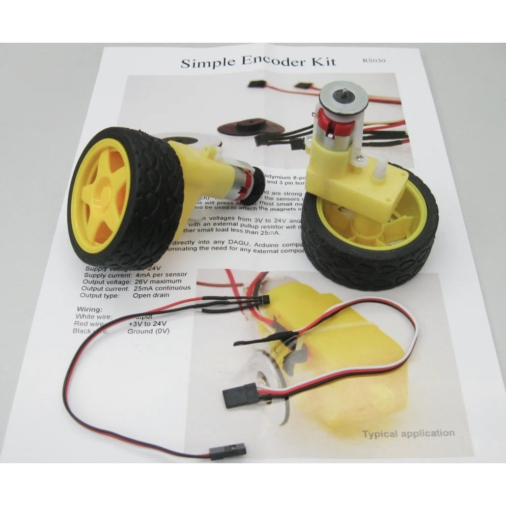 Dagu Robotics Motor and Encoder Kit with Wheels - High Precision RS034 DIY Robot Building Kit for STEM Projects, Arduino, Raspberry Pi - Perfect for Educational Robotics and Home Automation Projects