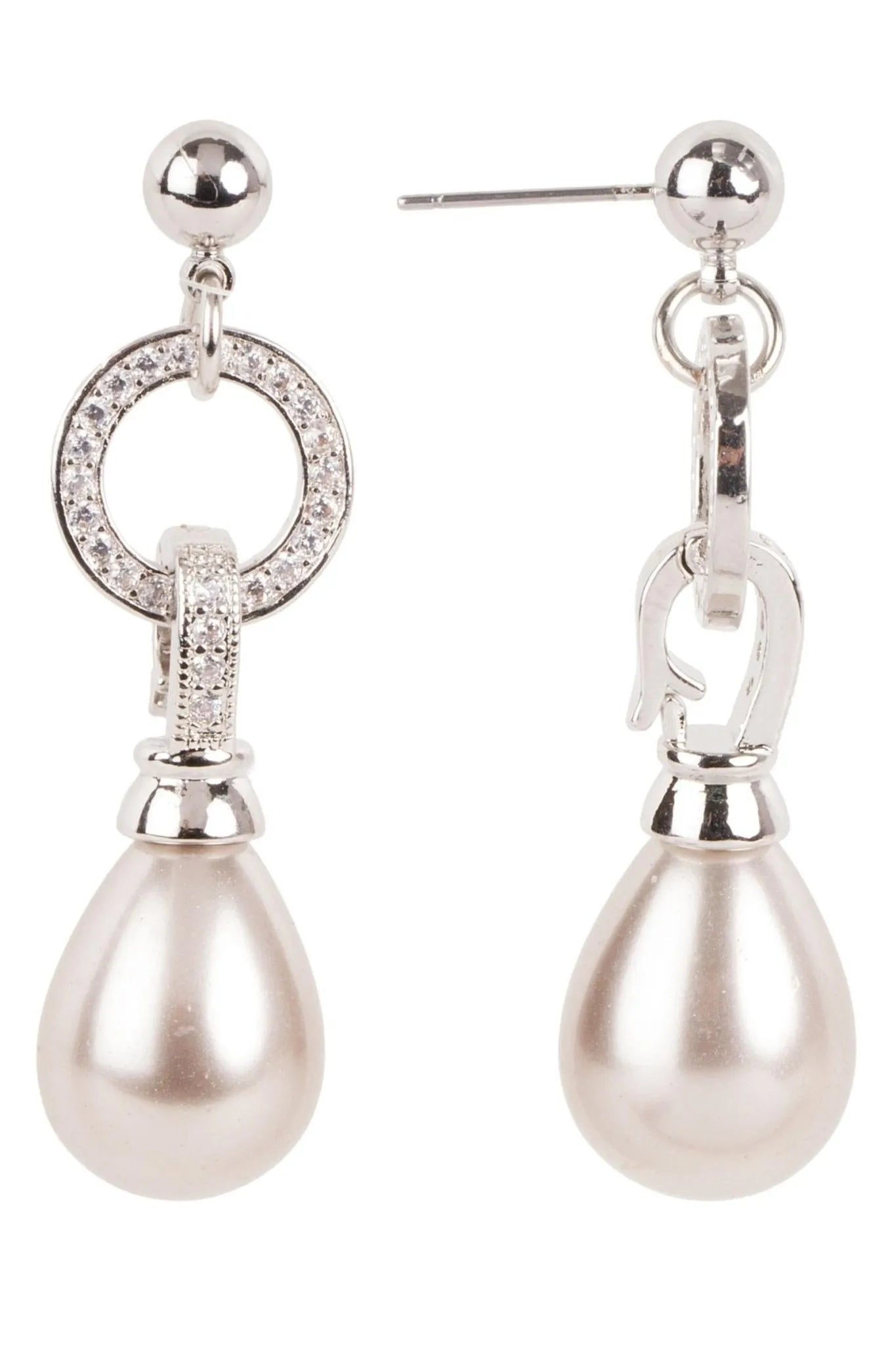 Elegant Crystal Hoop Pearl Dangle Earrings for Women - Fashion Jewelry Gift for Party, Wedding & Special Occasions