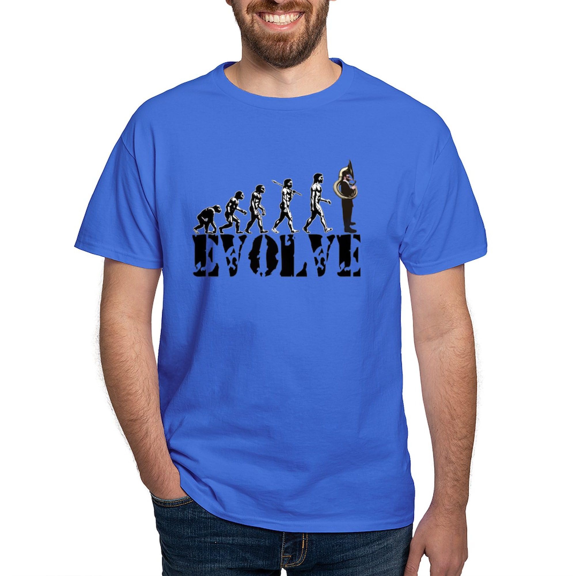 Tuba & Sousaphone Evolution Dark T-Shirt for Men | 100% Cotton Classic Graphic Tee | Band, Music Lover & Musician Gift