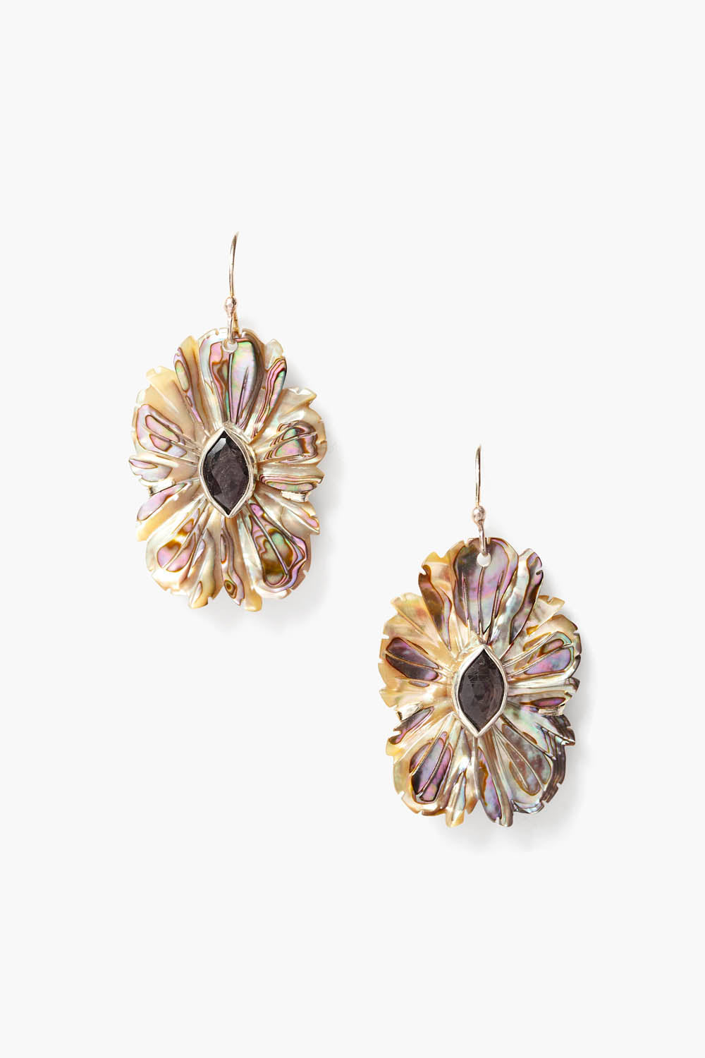 Exquisite Magnolia Flower Earrings with Genuine Abalone Shell - Perfect for Weddings, Parties & Special Occasions