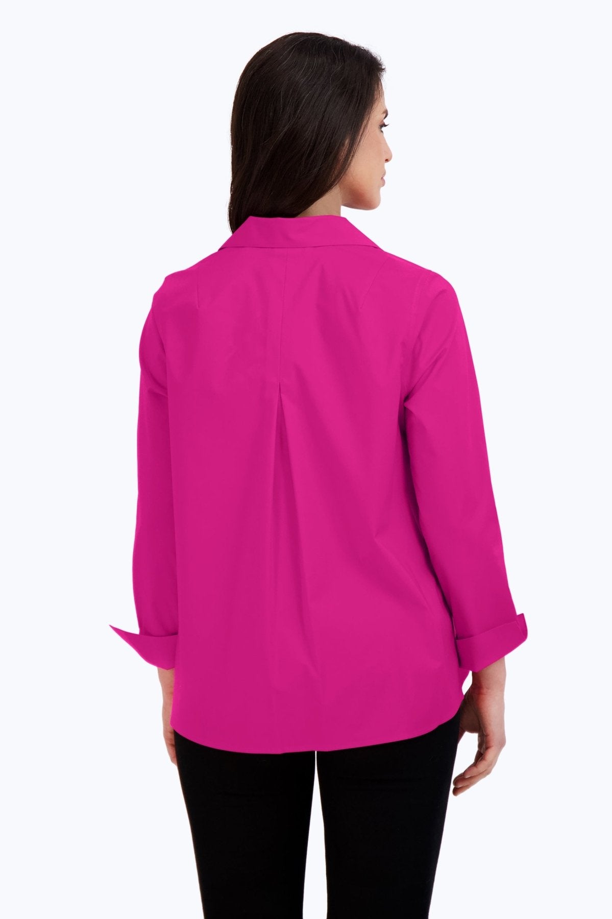 Agnes Wrinkle-Free Stretch Long Sleeve Popover Shirt for Women | Comfortable No-Iron Blouse for Office, Travel & Casual Wear
