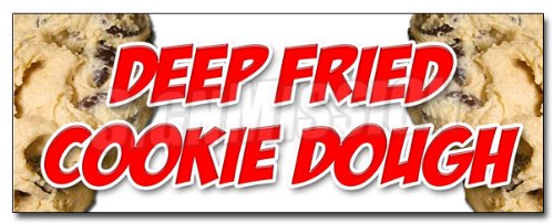 SignMission 48-Inch Deep Fried Cookie Dough Vinyl Decal Sticker - Warm Fresh Homemade Fried Pie Design - Perfect for Bakeries, Food Trucks, and Kitchen Decor