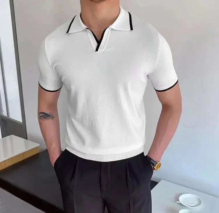 Men's Polo Collar Relaxed Fit T-Shirt - Comfortable Casual Short Sleeve Shirt for Everyday Wear, Golf, and Outdoor Activities