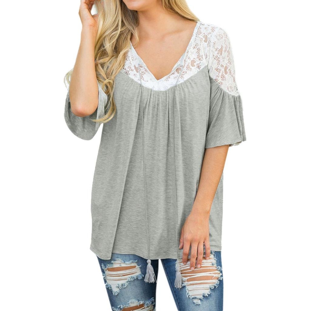Forthery Women's Swing Tunic Tops - Lightweight Short Sleeve Lace Blouse & Sweatshirt for Casual Wear | Perfect for Work, Date Night & Summer Outfits