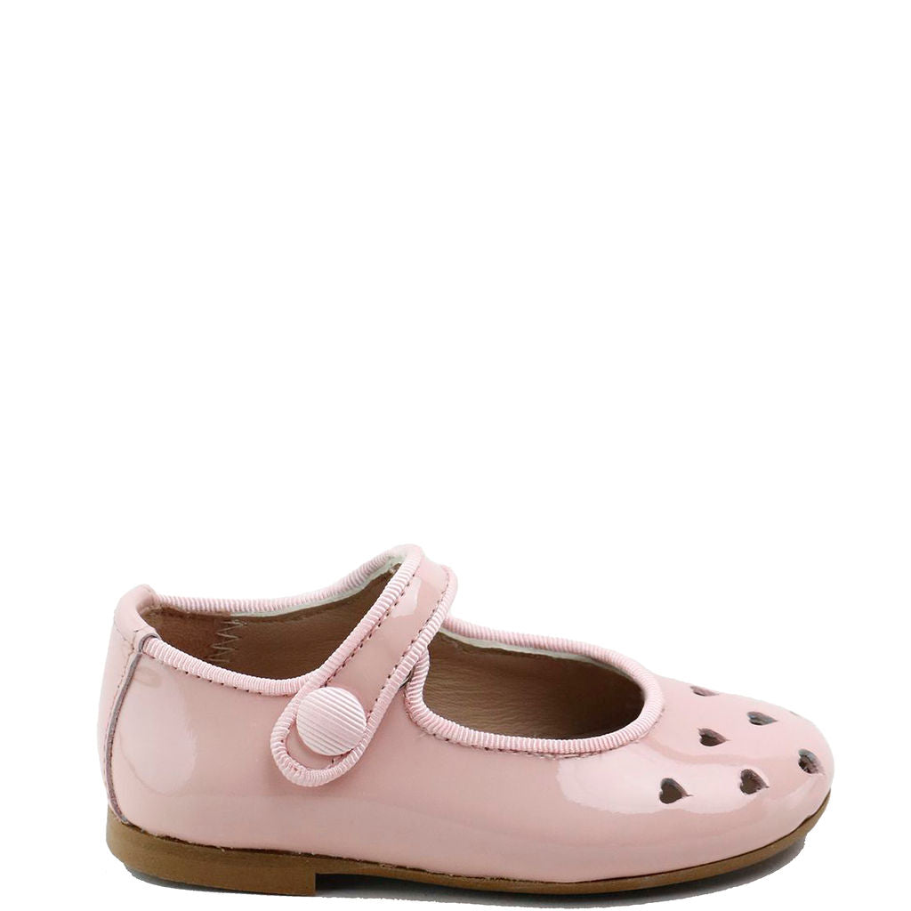 Pink Patent Leather Mary Jane Shoes for Baby Girls - Heart Cutout Design - Perfect for First Steps, Parties & Special Occasions