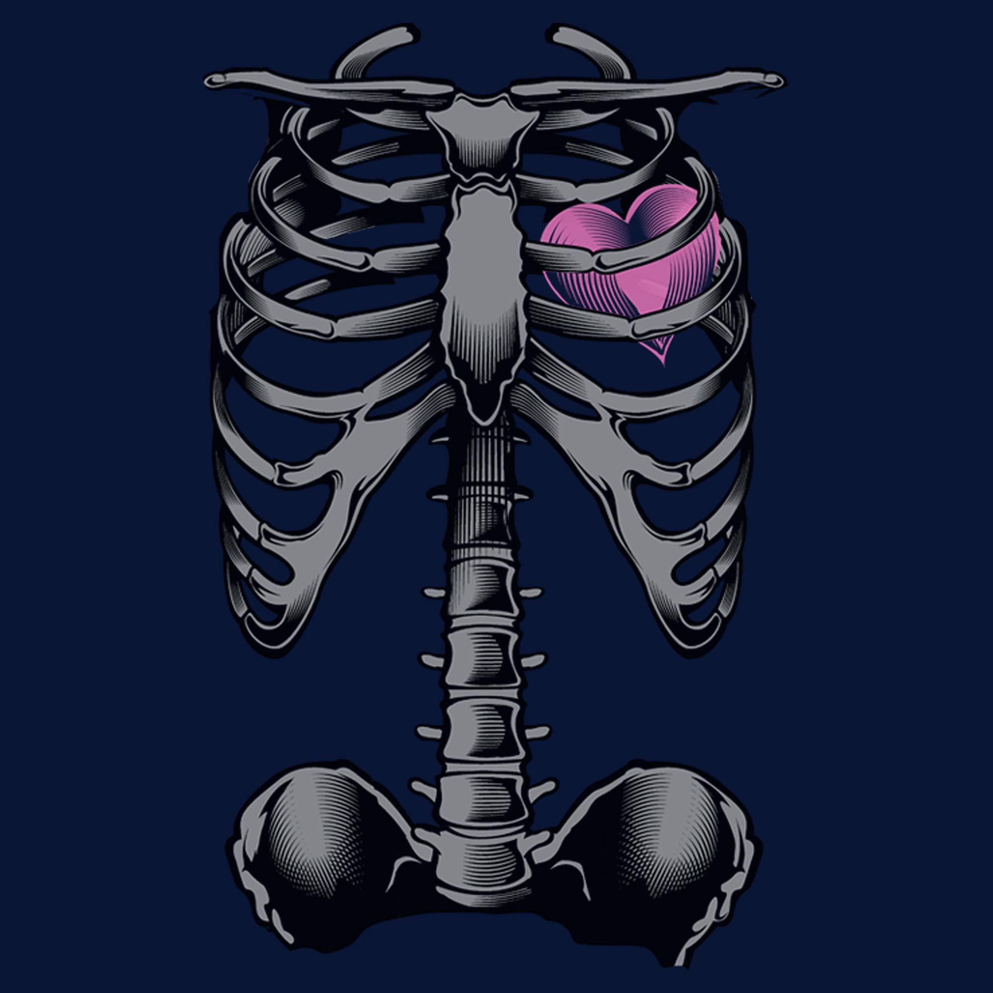 Boys Halloween Skeleton Rib Cage Heart Graphic T-Shirt | Spooky Costume Tee for Kids | Perfect for Trick-or-Treating, Halloween Parties & Cosplay