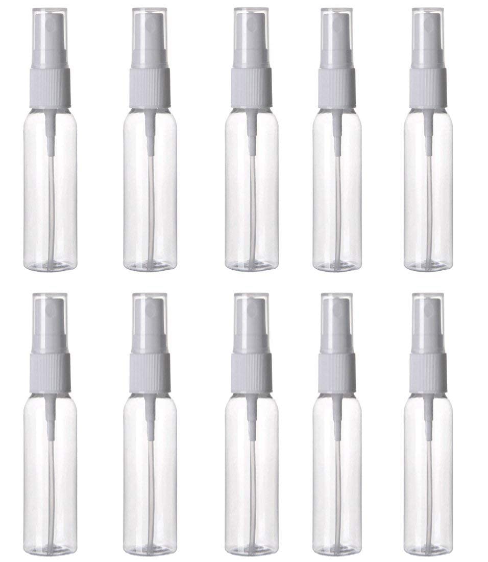 8-Pack 30ml Empty Plastic Refillable Fine Mist Spray Bottles for Hand Sanitizer, Perfume, Lotion & Essential Oils - Travel Size, Transparent, Leakproof - Perfect for DIY Beauty, Aromatherapy & Home Organization