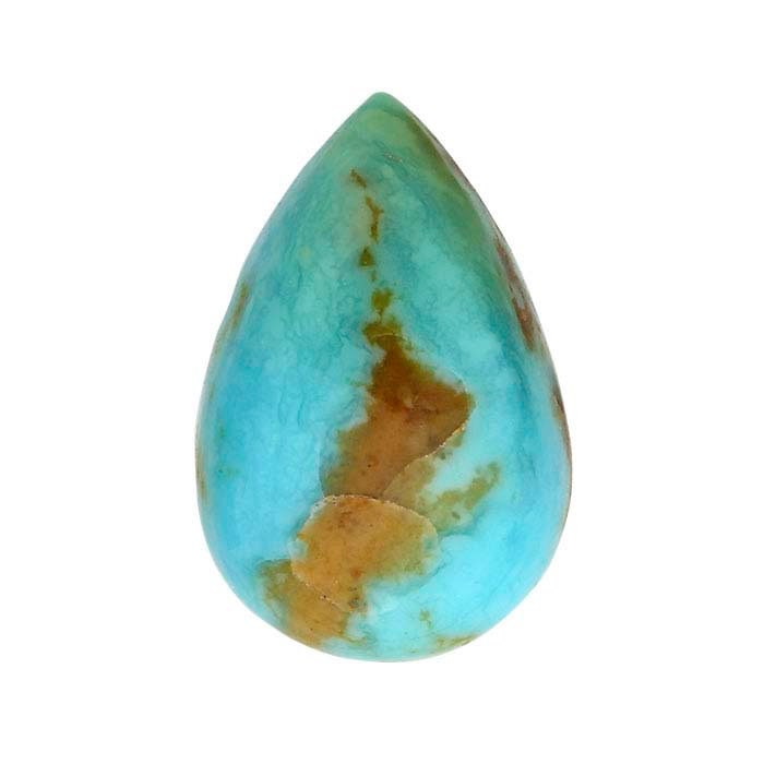 Natural Arkansas Mona Lisa Turquoise Cabochon (8x5mm to 10x8mm Pear Shape) - Handcrafted in USA | Jewelry Making, Wire Wrapping & Healing Crystal Collection