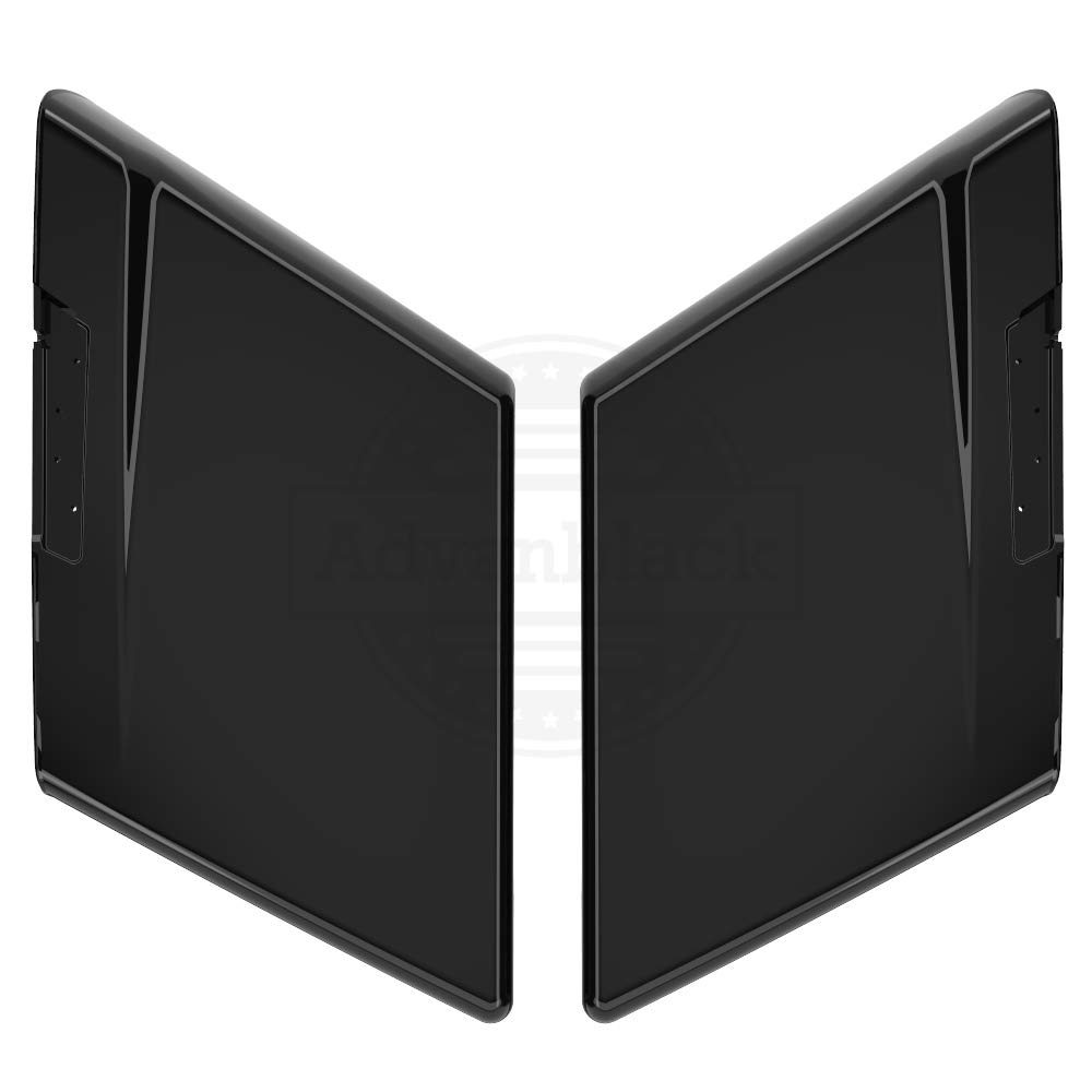 Premium Vivid Black Harley Saddlebags - Waterproof Motorcycle Luggage Bags for 2014+ Harley Davidson Touring Models - Perfect for Long Distance Rides & Road Trips