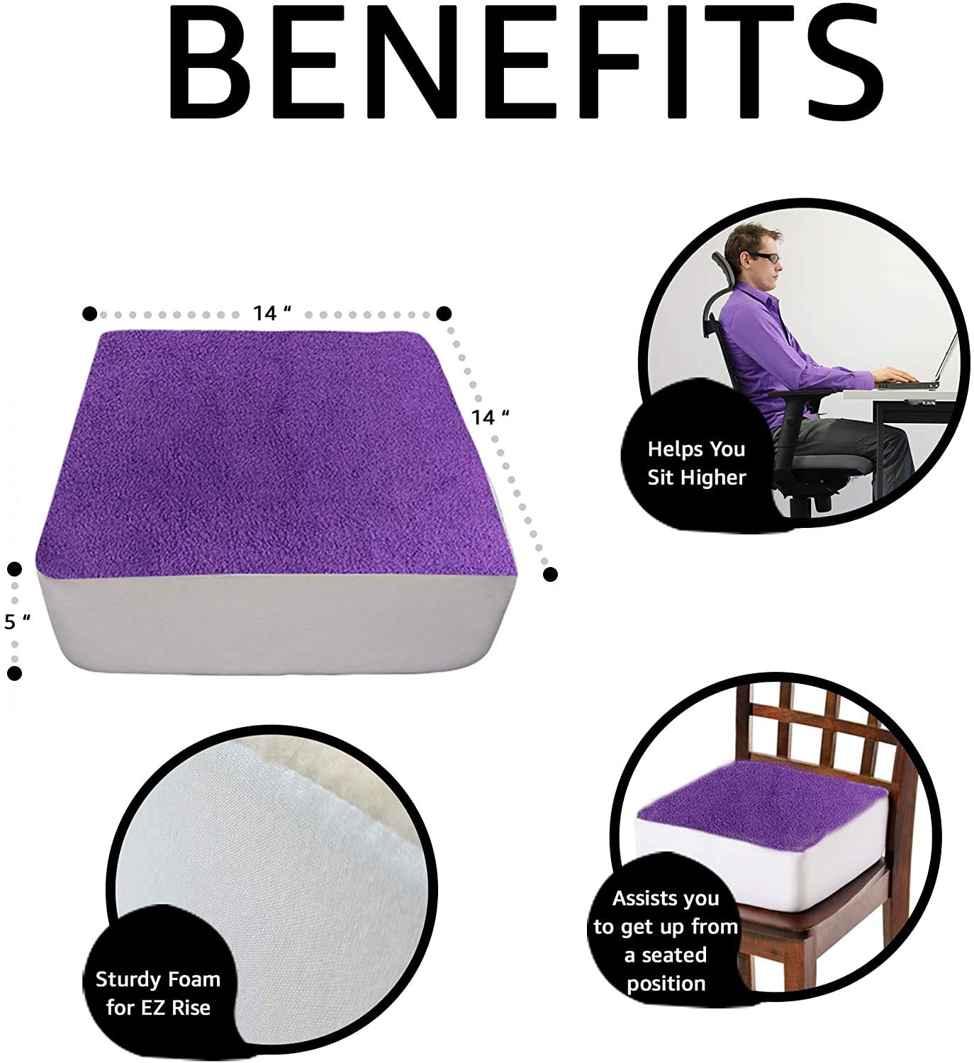 Premium Thick Firm Seat Cushion - 15.5