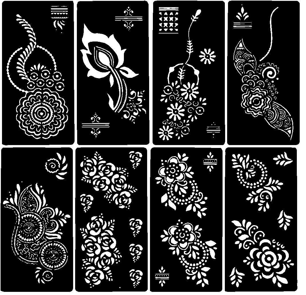 Ivana's Temporary Tattoo Stencil Kit - Hand, Body & Face Henna Art Designs for Women & Girls | Design No.1055 | Perfect for Parties, Festivals & Special Occasions