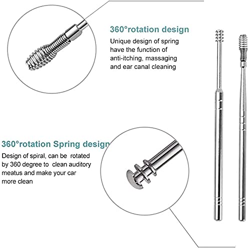 6PCS Stainless Steel Ear Wax Cleaner Tool Set - Safe & Hygienic Ear Pick Removal Kit with Curette for Men & Women - Perfect for Home, Travel, and Personal Ear Care (Black)