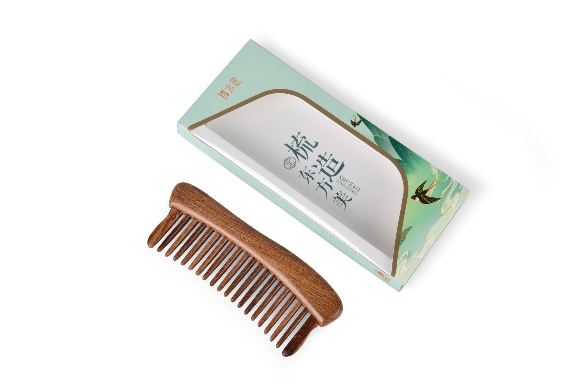 Premium Teak Wood Comb with Inlaid Teeth - Natural Hair Care for Smooth & Tangle-Free Styling - Perfect for Daily Grooming, Travel & Salon Use