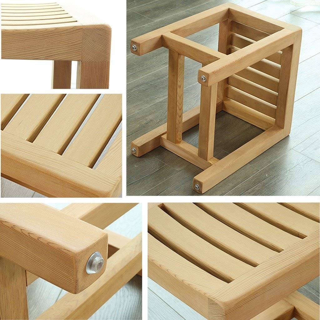 Premium Wooden Shower Bench - Heavy Duty Bathtub Seat with Anti-Slip Surface, Tool-Free Assembly, Lightweight & Durable Design for Elderly, Disabled & Handicap Accessibility (42×28×33cm) - Ideal for Safe Bathing, Spa Relaxation & Senior Care