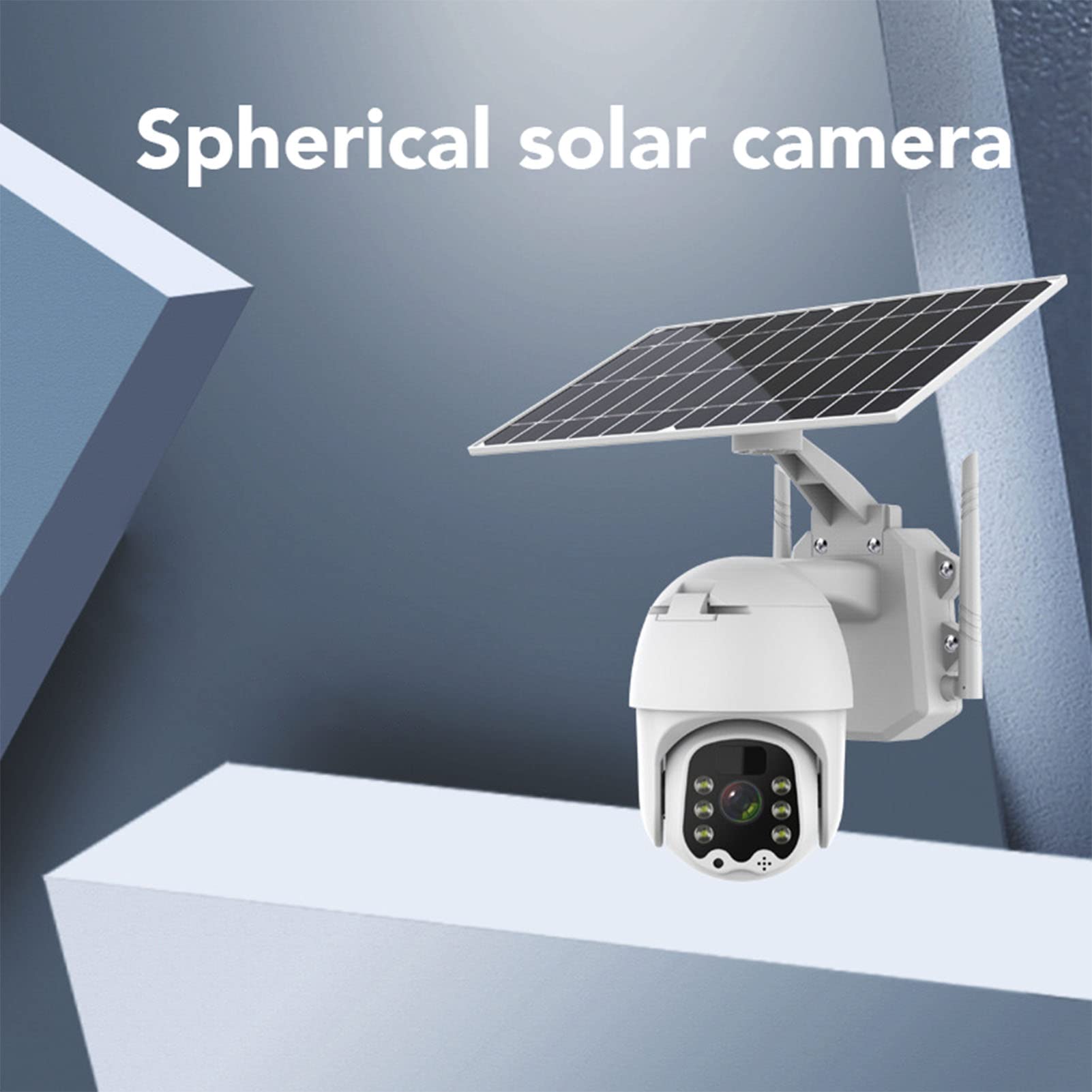 Glomora 3MP Solar Powered Outdoor Security Camera - 1080P HD, 360° View, PIR Motion Detection, 2.4GHz WiFi - Ideal for Home, Garage, Yard & Business Surveillance