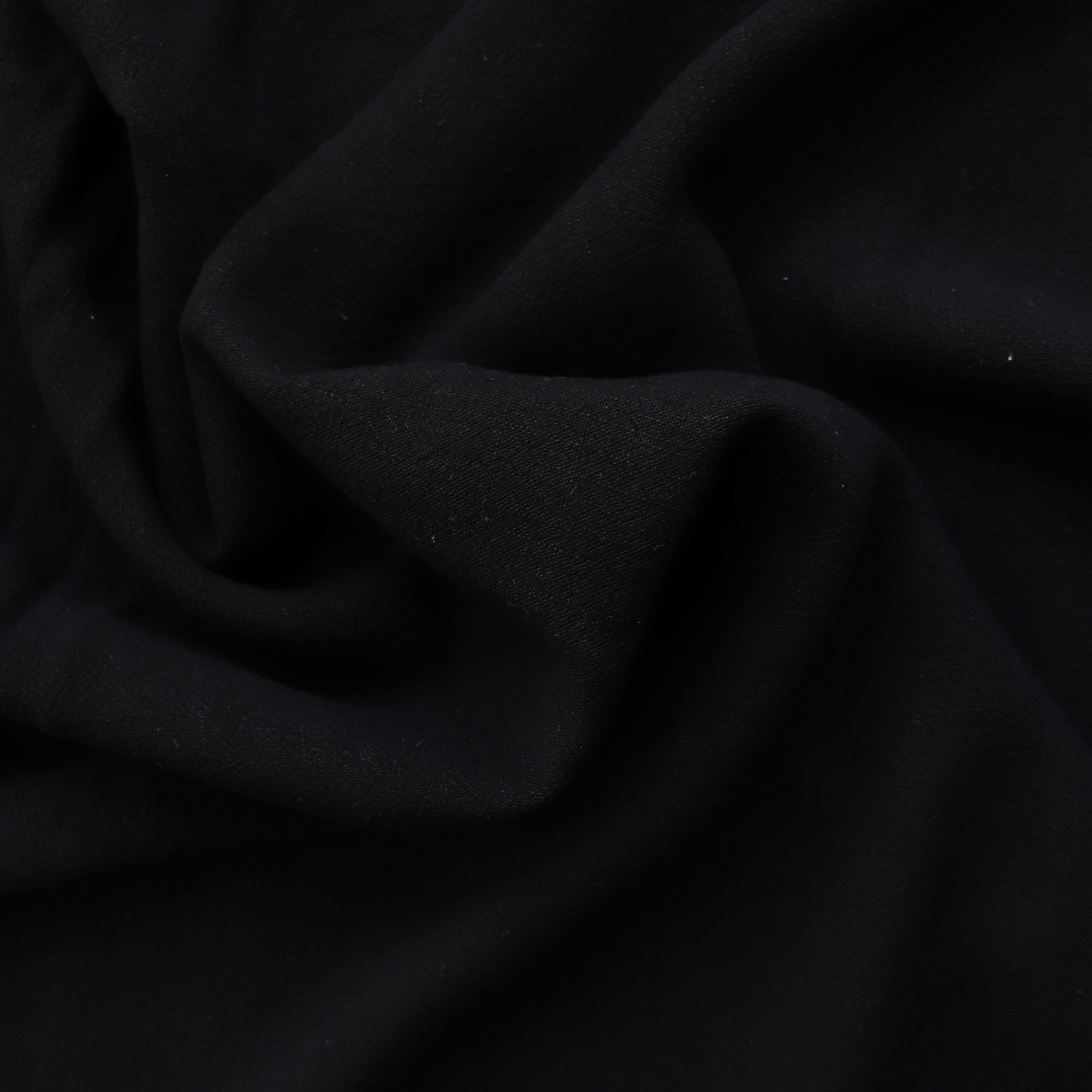 Premium Viscose Linen Slub Fabric - Dark Charcoal Black - 46cm Wide End of Bolt | Perfect for DIY Clothing, Home Decor & Craft Projects