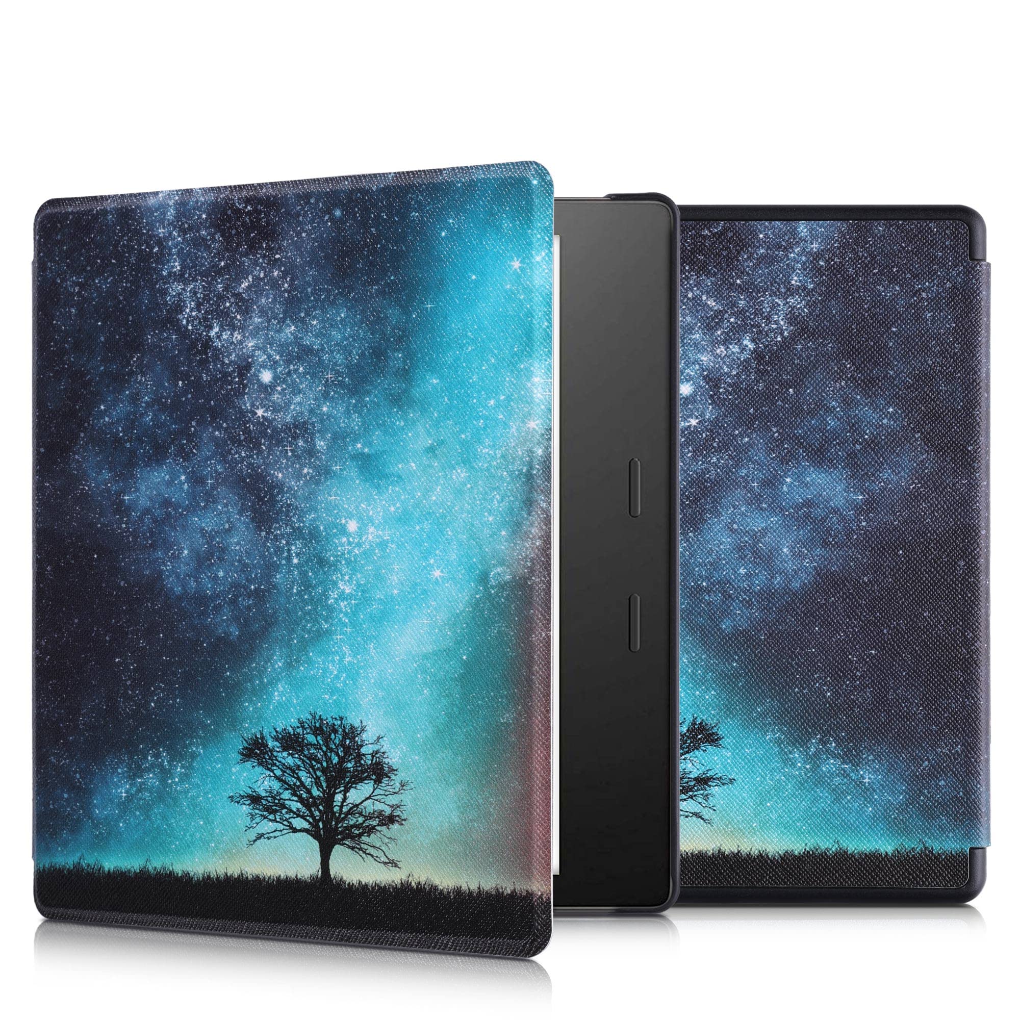 Premium Kindle Oasis 10th Gen Case - Slim Protective Cover for Amazon Kindle Oasis 10th Generation (2019 Release) - Cosmic Nature Blue/Grey/Black Design - Perfect for Reading, Travel & Daily Use