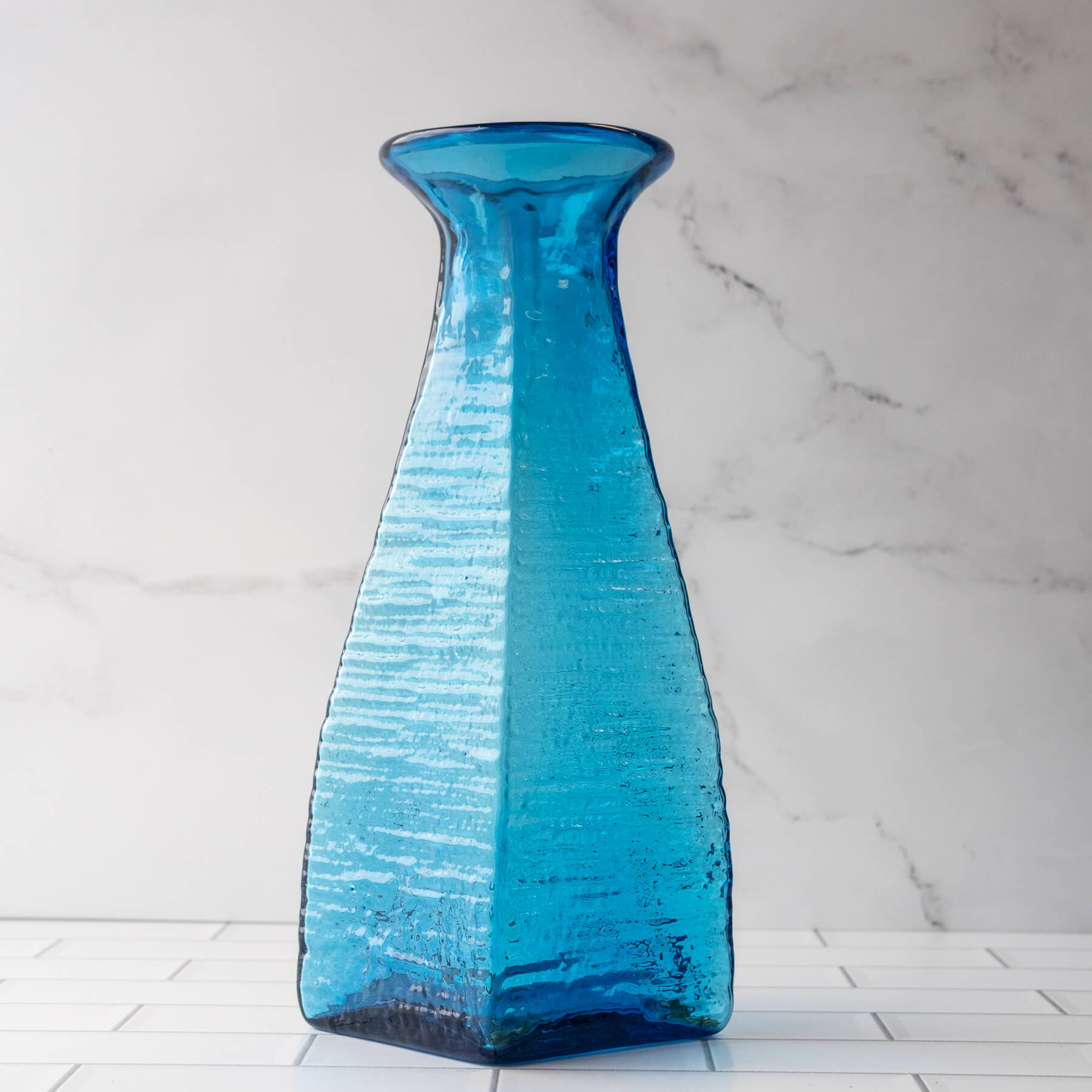 2134 Strata Vase - Modern Ceramic Home Decor, Turquoise Blue Handmade Vase for Living Room, Dining Table, Office Desk & Wedding Centerpiece Decorations