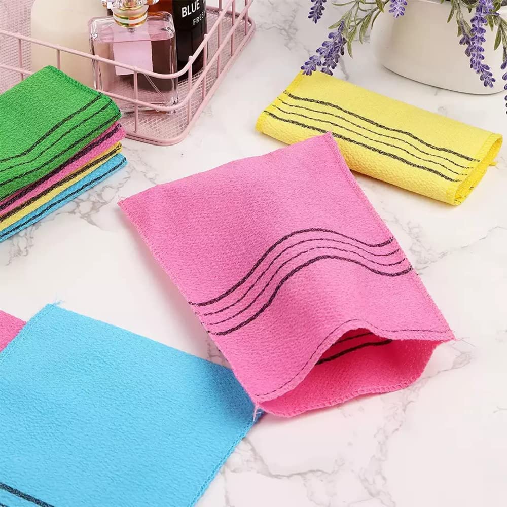 MS MAGIC SECRET Korean Exfoliating Bath Gloves - 2Pcs Body Scrubber for Smooth Skin, Shower & Spa Use, Pink - Perfect for Dead Skin Removal & Dry Brushing in Bath, Sauna or Home Skincare Routine
