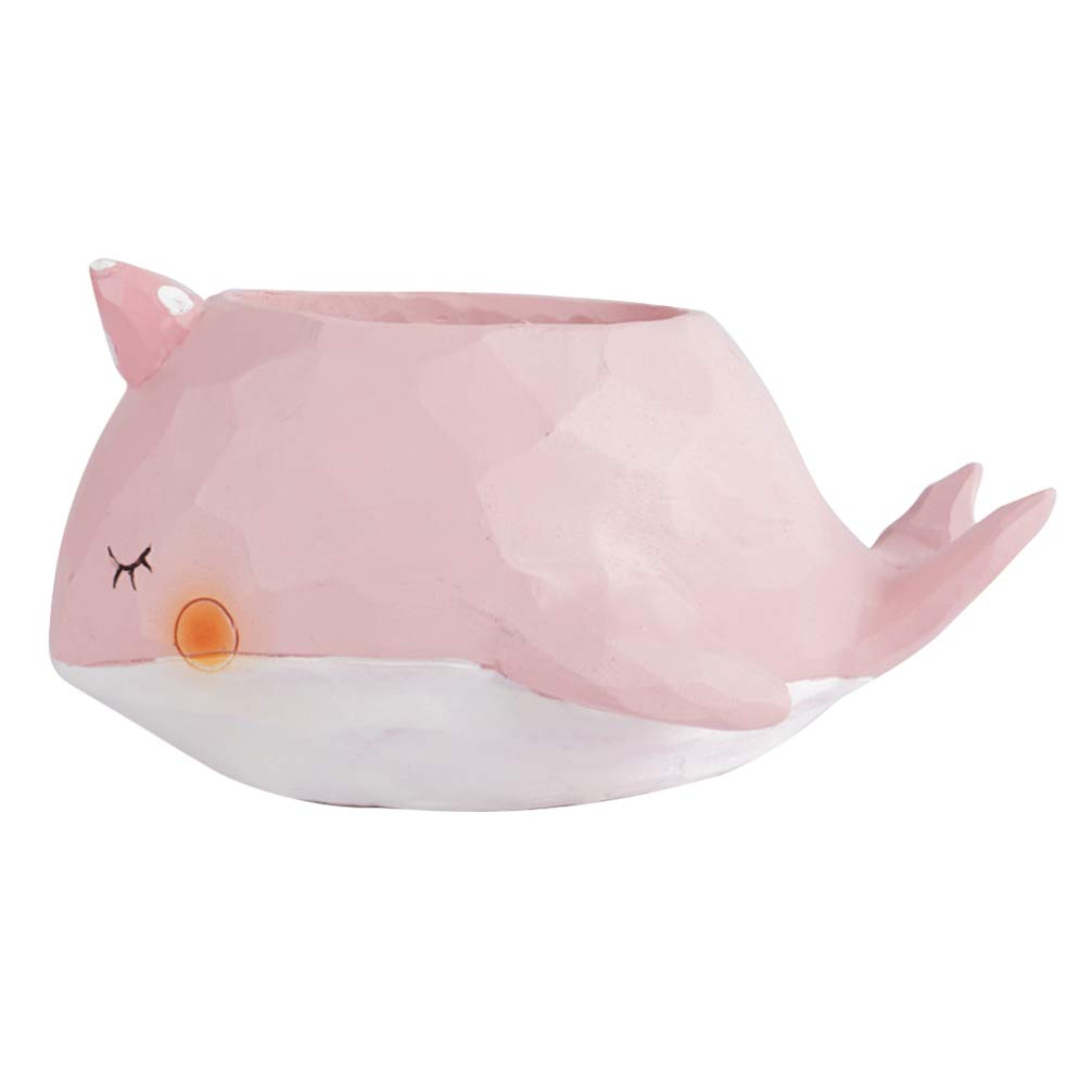 YARNOW Whale Succulent Pot - Cute Cartoon Resin Flower Planter for Small Plants, Home Office Desk Decor, Garden Decorations - Perfect for Succulents, Air Plants & Indoor Greenery