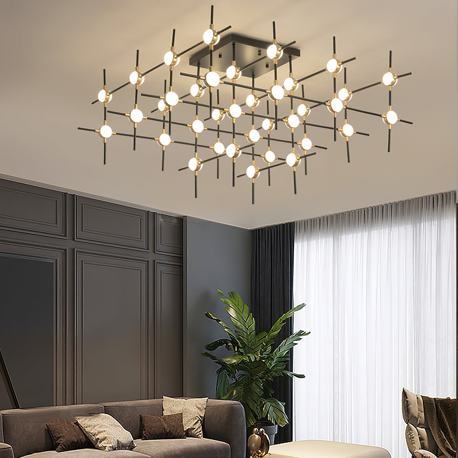 Dorney Modern Floating Ball Ceiling Light Fixture - LED Hanging Sphere Pendant Lamp for Living Room, Bedroom, Dining Room and Office Lighting Decor