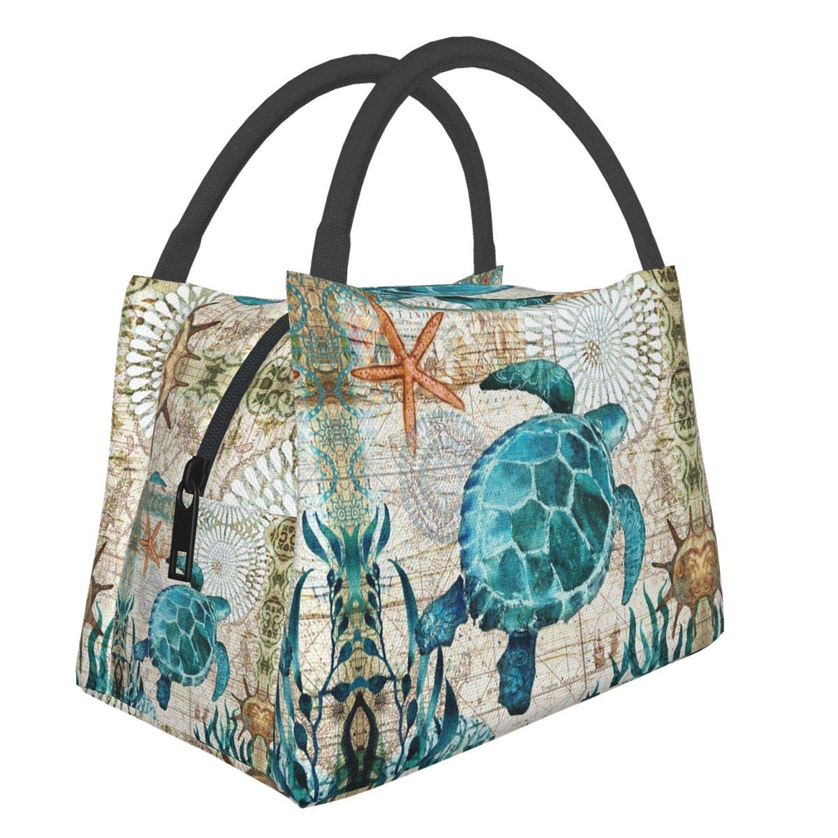 Eco-Friendly Insulated Sea Turtle Lunch Bag - Reusable Tote for Men & Women | Perfect for Work, Picnic, Beach & Travel | Marine Life Themed Lunch Container