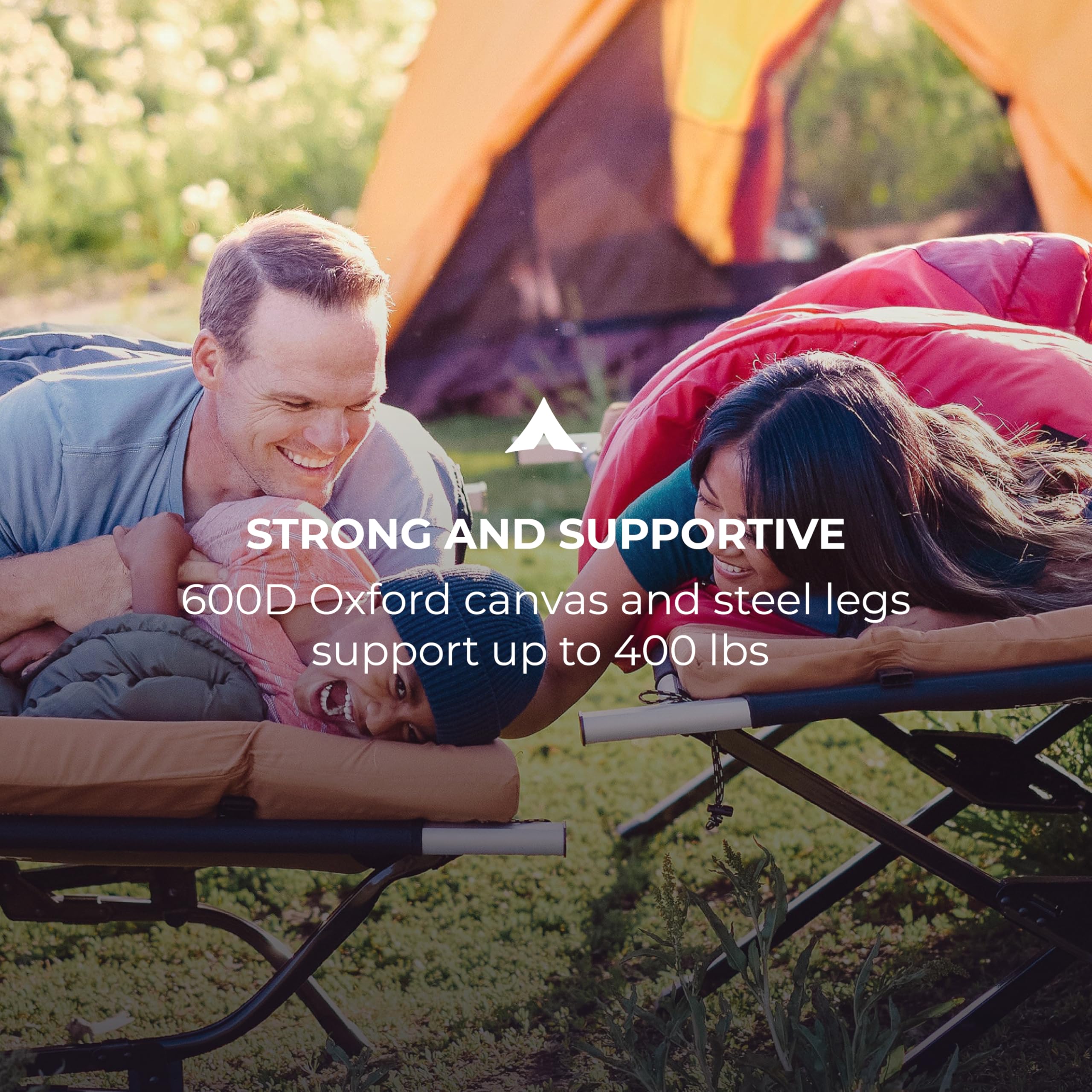 Teton Camping Cot with Patented Pivot Arm - Heavy Duty Folding Cot for Adults, Durable Canvas Sleeping Bed - Perfect for Camping, Hiking, Backpacking & Outdoor Adventures